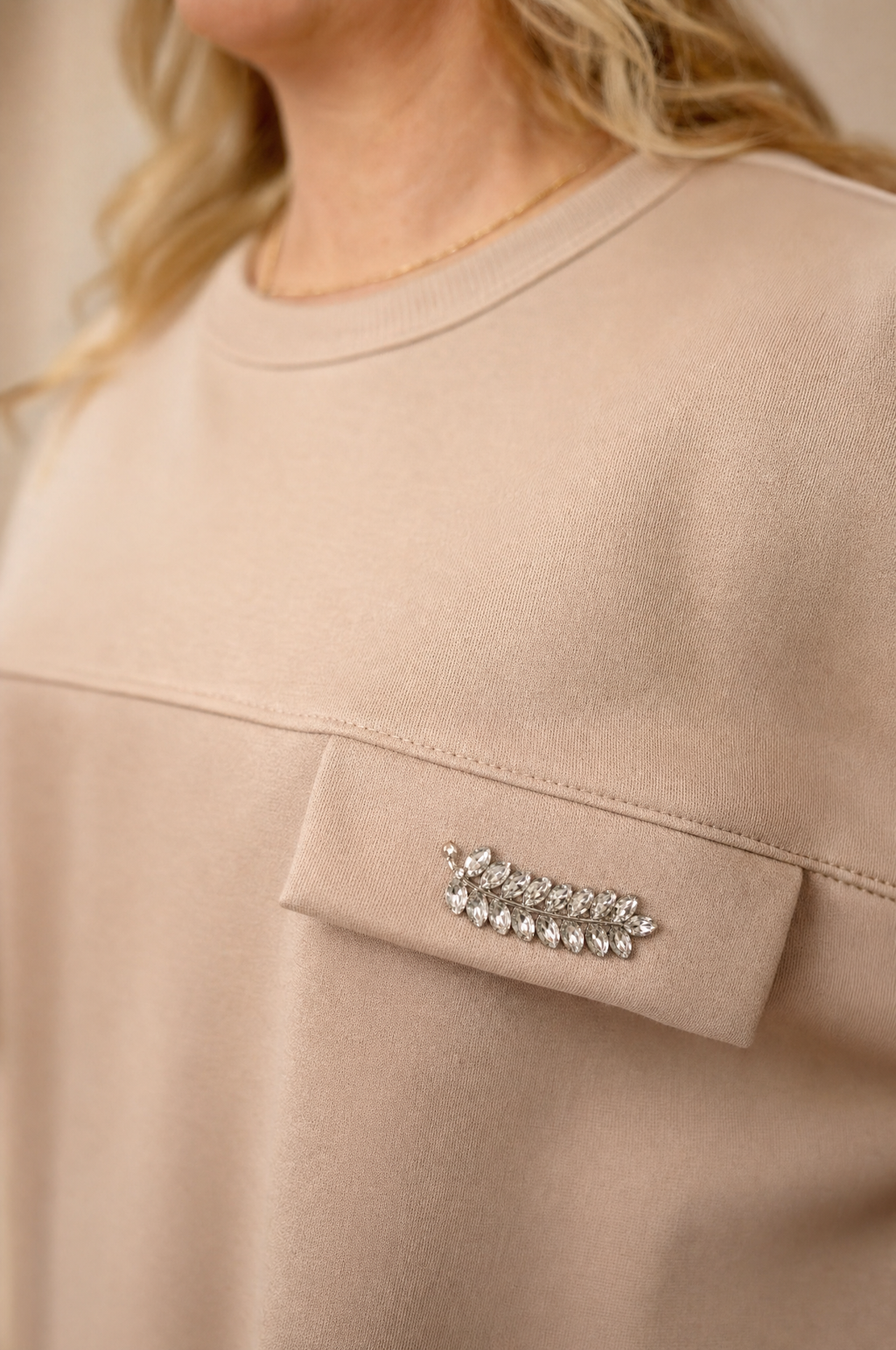 Komplet Dresowy Glamour — bluza z broszką + spodnie | 100% Wiskoza Polska szwalnia